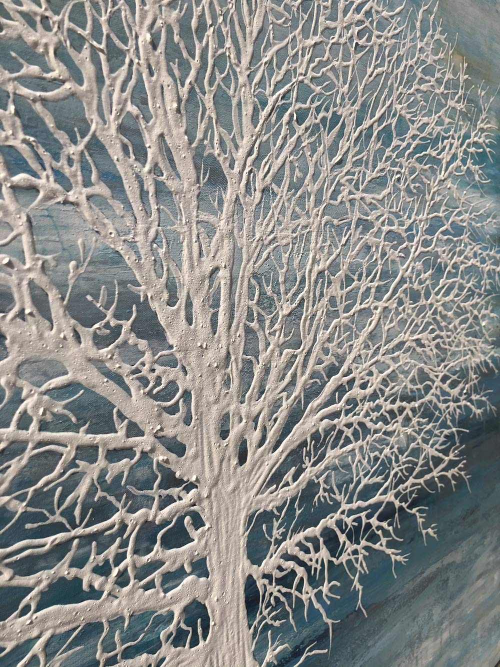 Yihui Arts Abstract Landscape Canvas Art Hand Painted 3D Tree Paintings With Gold Foil For Wall Decor Modern Artwork Pictures Li
